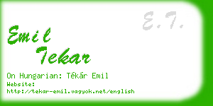 emil tekar business card